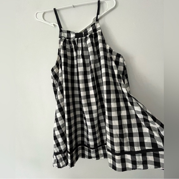 Kate Spade Babydoll Black White Gingham Sundress SZ L - Picture 1 of 2